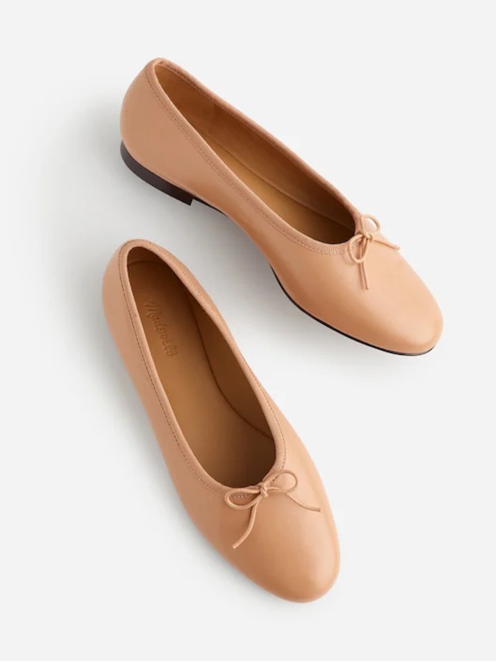 Madewell The April Ballet Flat in Warm Sand Leather 6.5